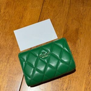 kate spade Quilted Green Compact Wallet